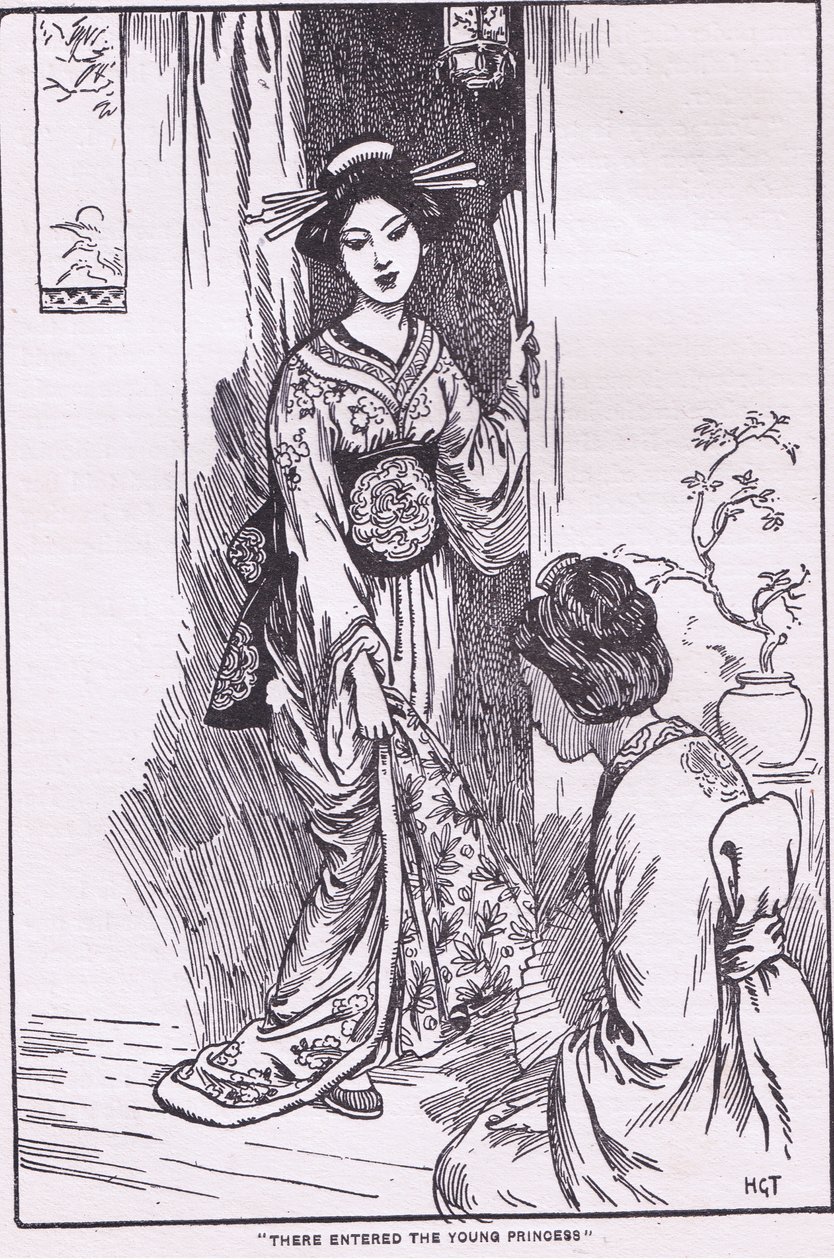 Entrée de la jeune princesse (de la Princesse au bol) (litho) - Harry George Theaker