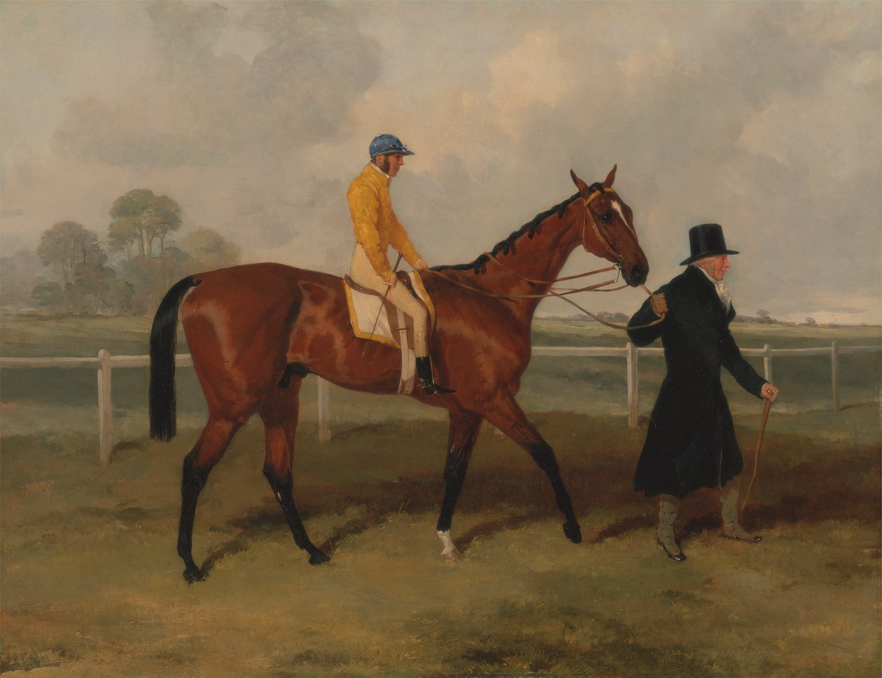 Sir Tatton Sykes menant le cheval 