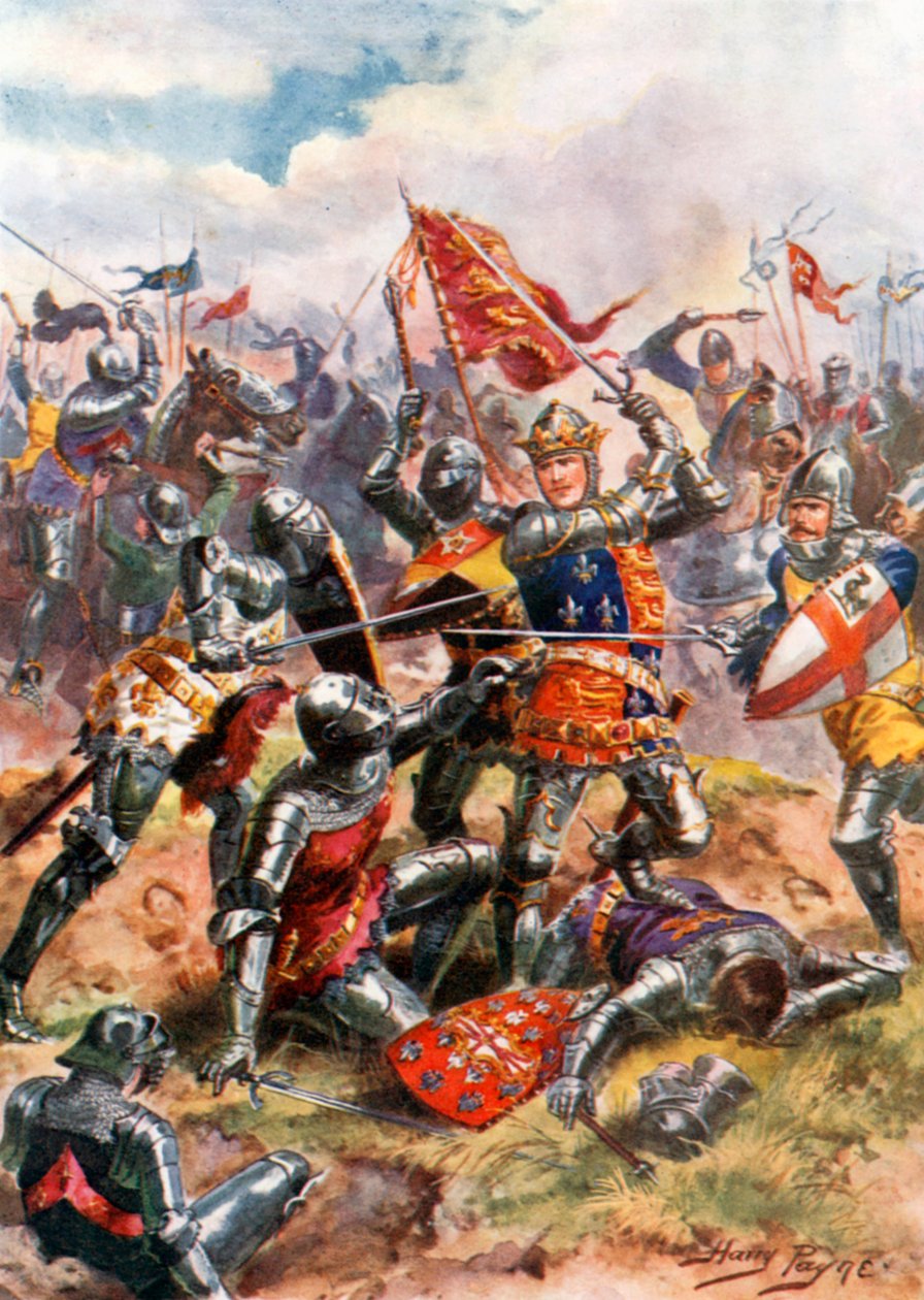 Le roi Henri V se bat avec une vaillance héroïque. Bataille d