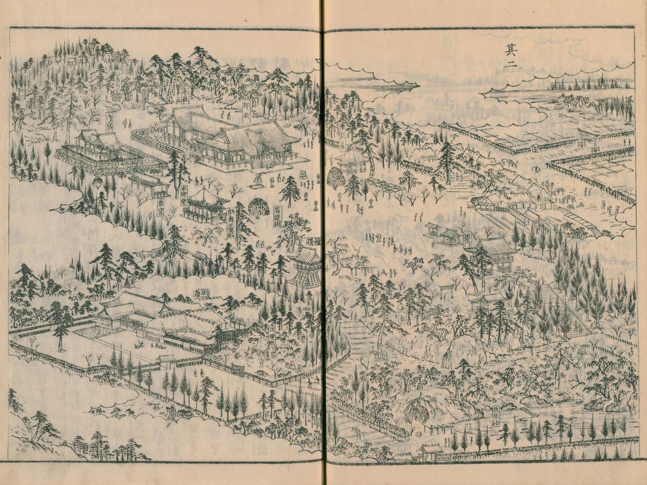 Sanctuaire Takata Hachimangū dans Edo Meisho Zue vol. 4 (livre 11) - Hasegawa Settan