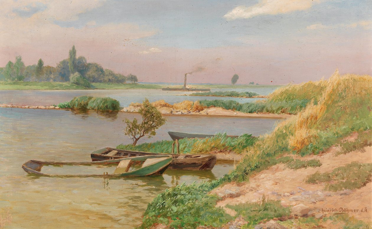Paysage fluvial ouvert - Heinrich Bohmer