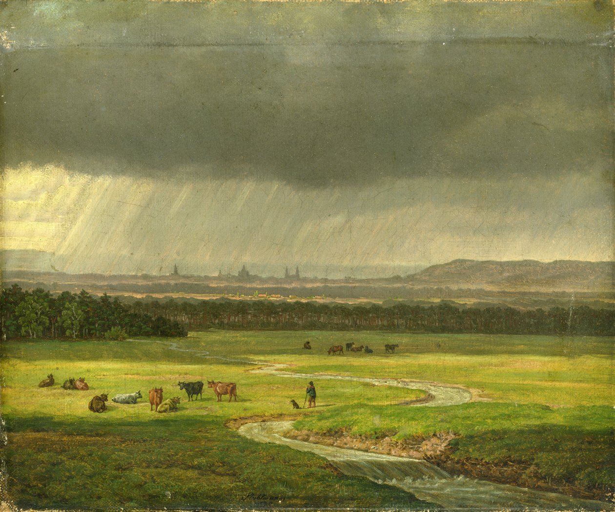 Paysage avec Dresde au loin, 1830 - Heinrich Stuhlmann