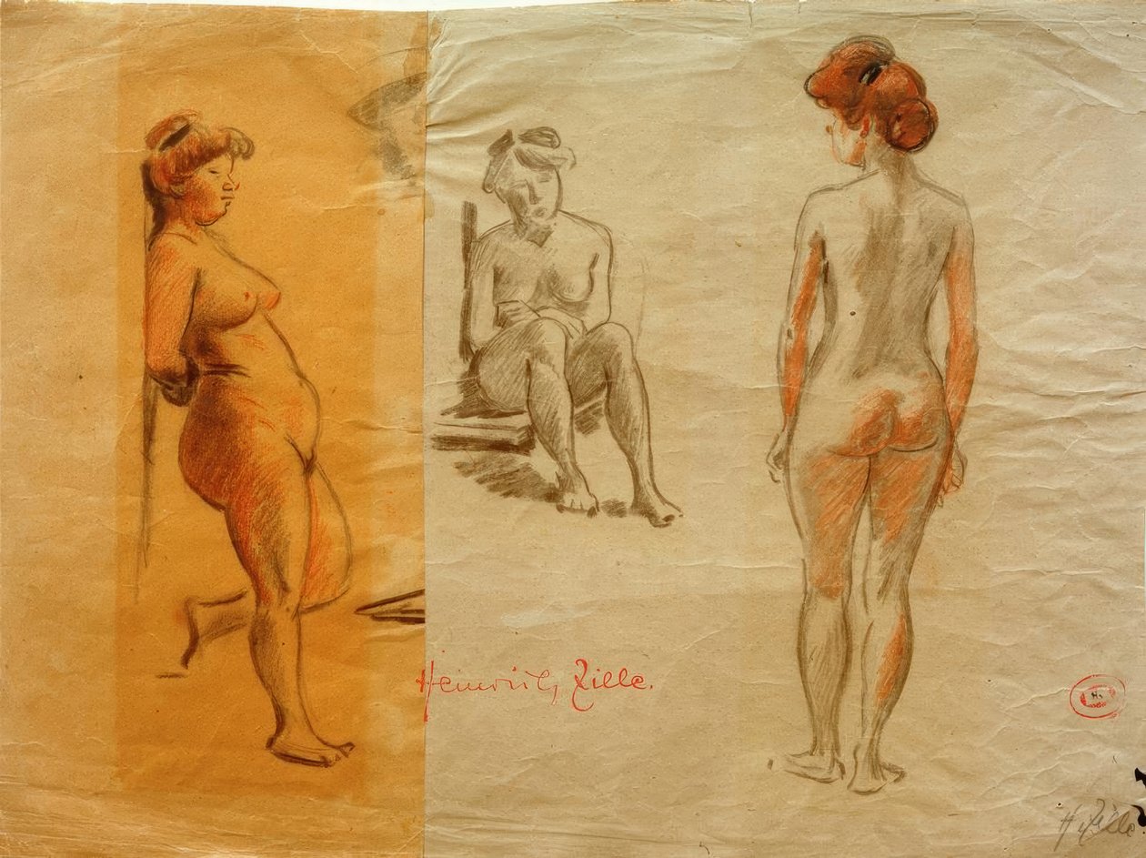 H. Zille, Trois études de nu - Heinrich Zille