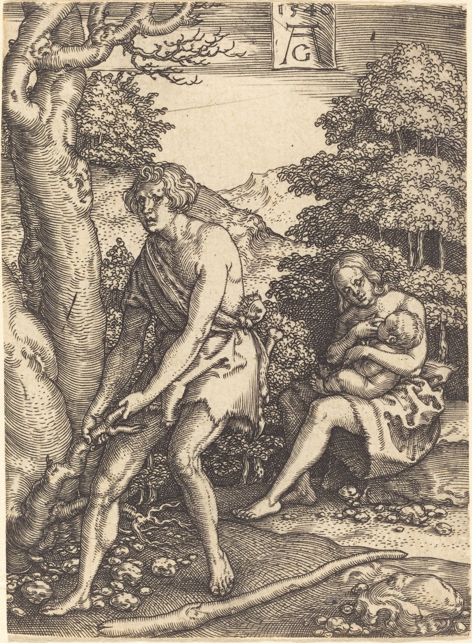Adam et Ève au travail - Heinrich Aldegrever