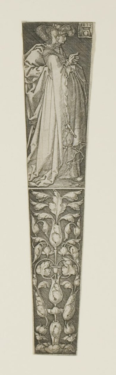 Fourreau de poignard avec un jeune couple au-dessus - Heinrich Aldegrever