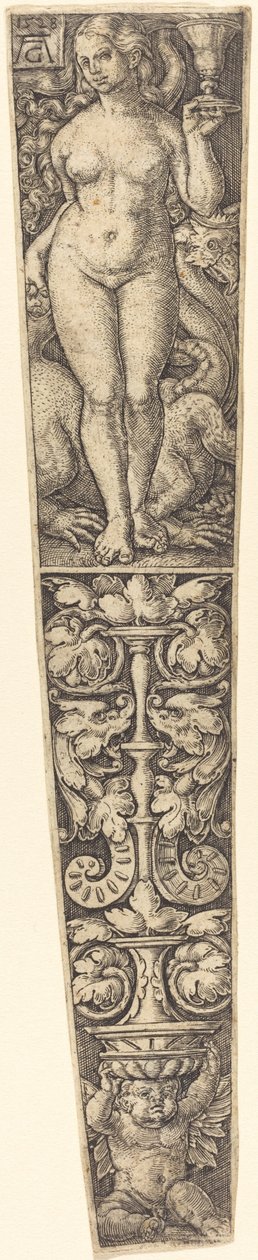Fourreau de dague avec la Prostituée de Babylone - Heinrich Aldegrever