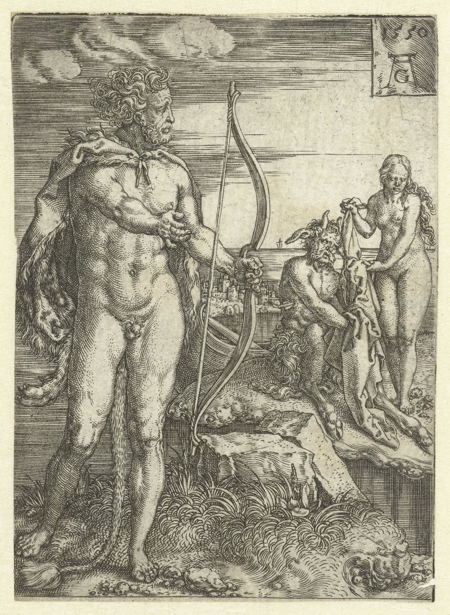 Hercule sauve Déjanire de Nessus - Heinrich Aldegrever