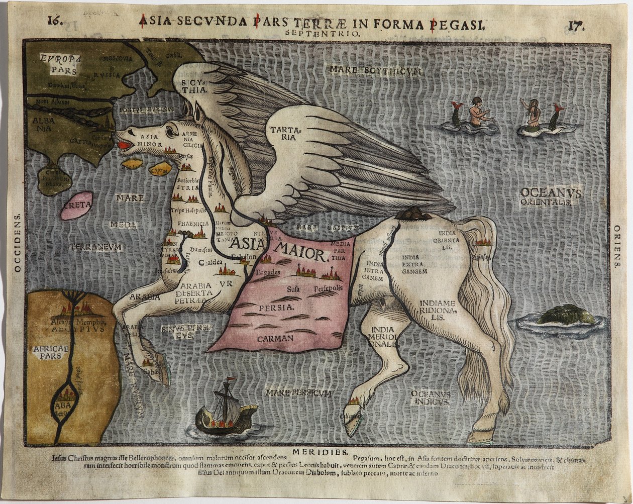 Asia Secunda Pars Terrae in Forma Pegasi - Heinrich Bünting