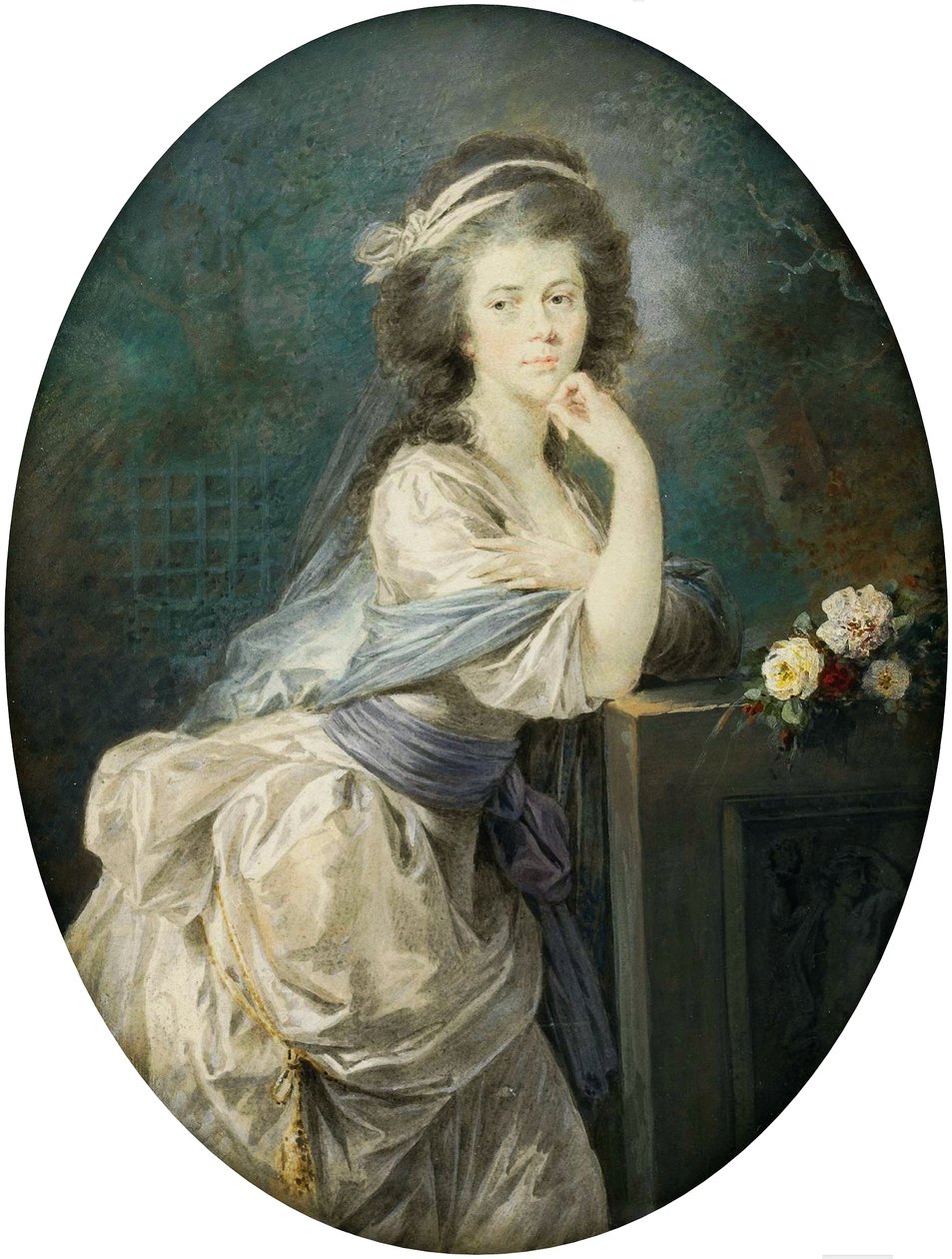 Polonais :  Miniatura hrabiny von Clam und Gallas Miniature de la comtesse von Clam und Gallas. - Heinrich Füger