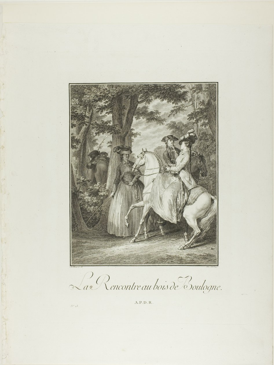 Meeting in the Woods of Boulogne, from Monument du Costume Physique et Moral de la fin du Dix-huitième siècle - Heinrich Guttenberg