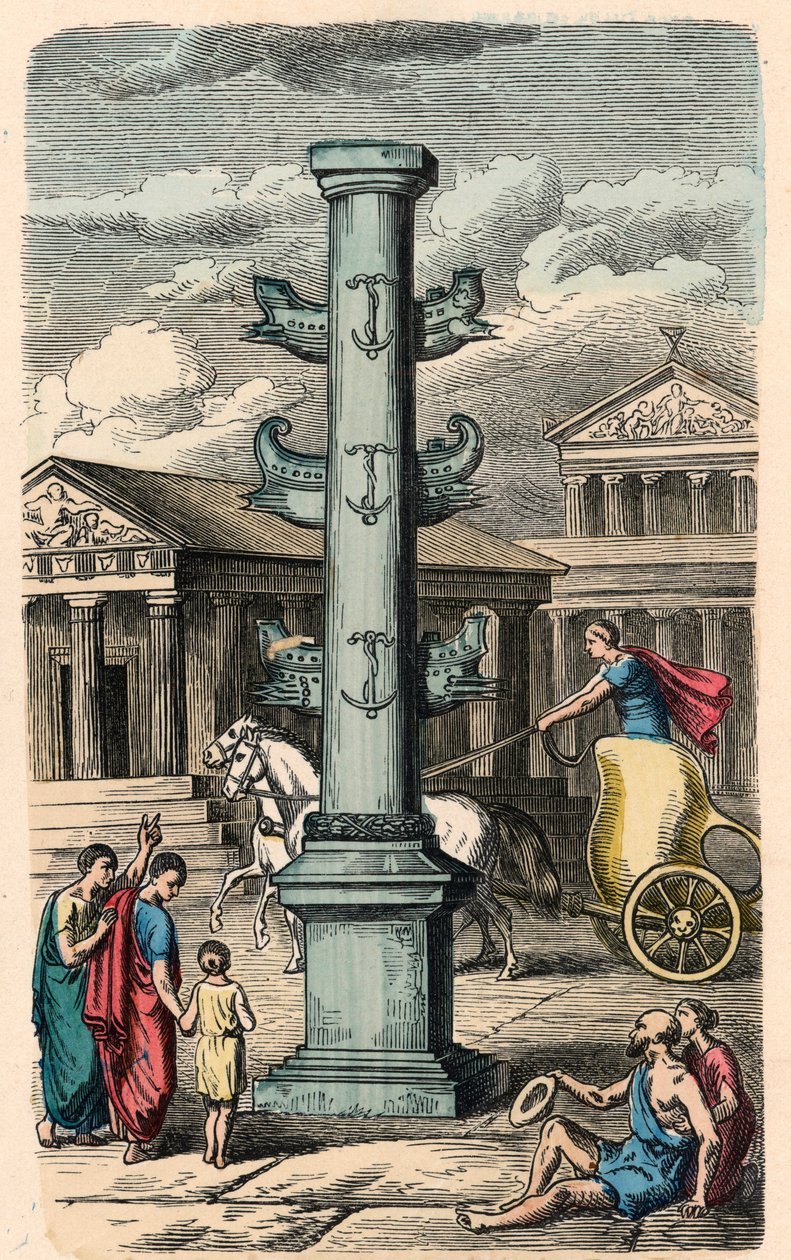 Rome antique : Forum Romanum, Colonne pour commémorer une victoire - Heinrich Leutemann