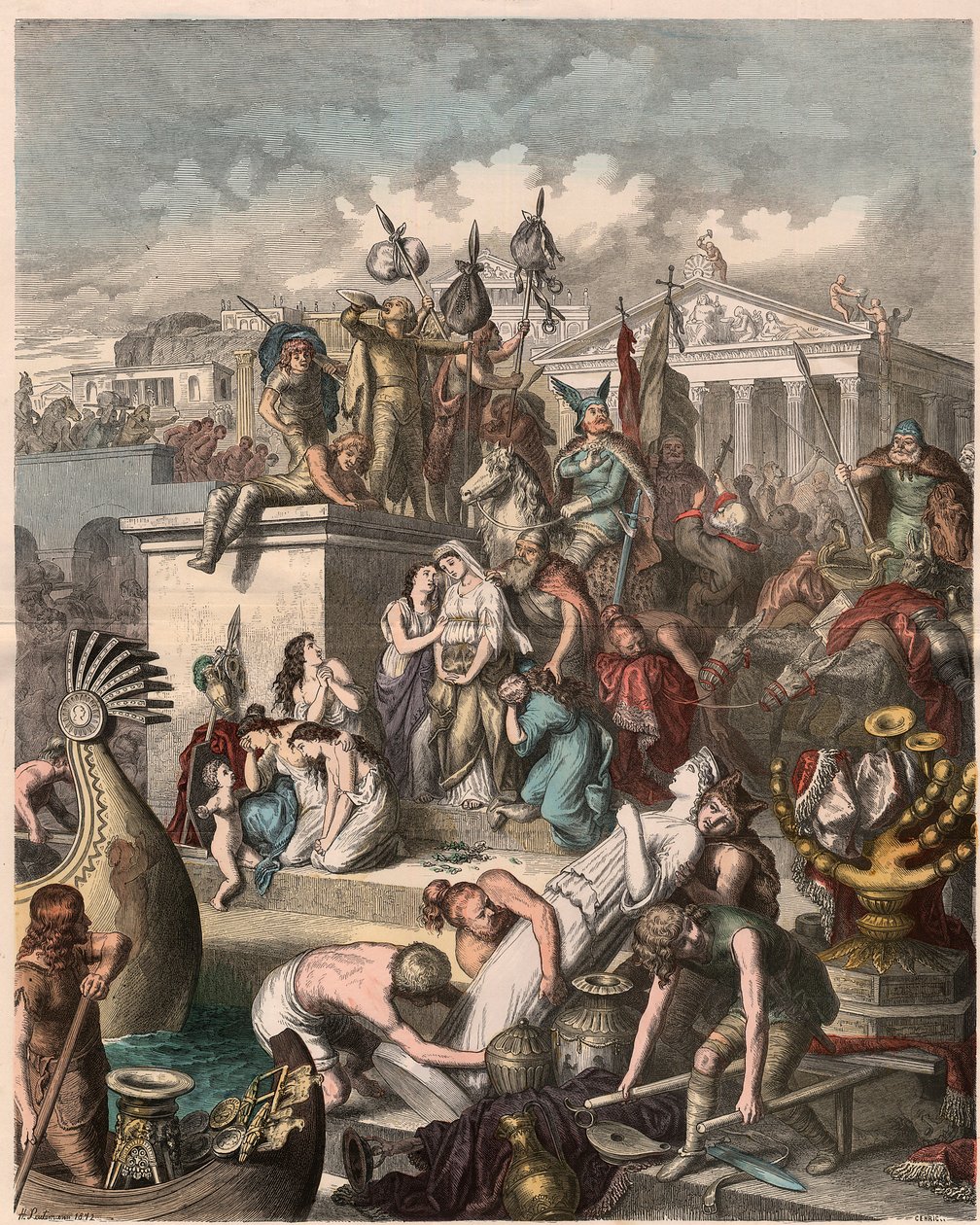 Rome antique : Pillage de Rome par les Vandales, le 2 juin 455, 1866 - Heinrich Leutemann