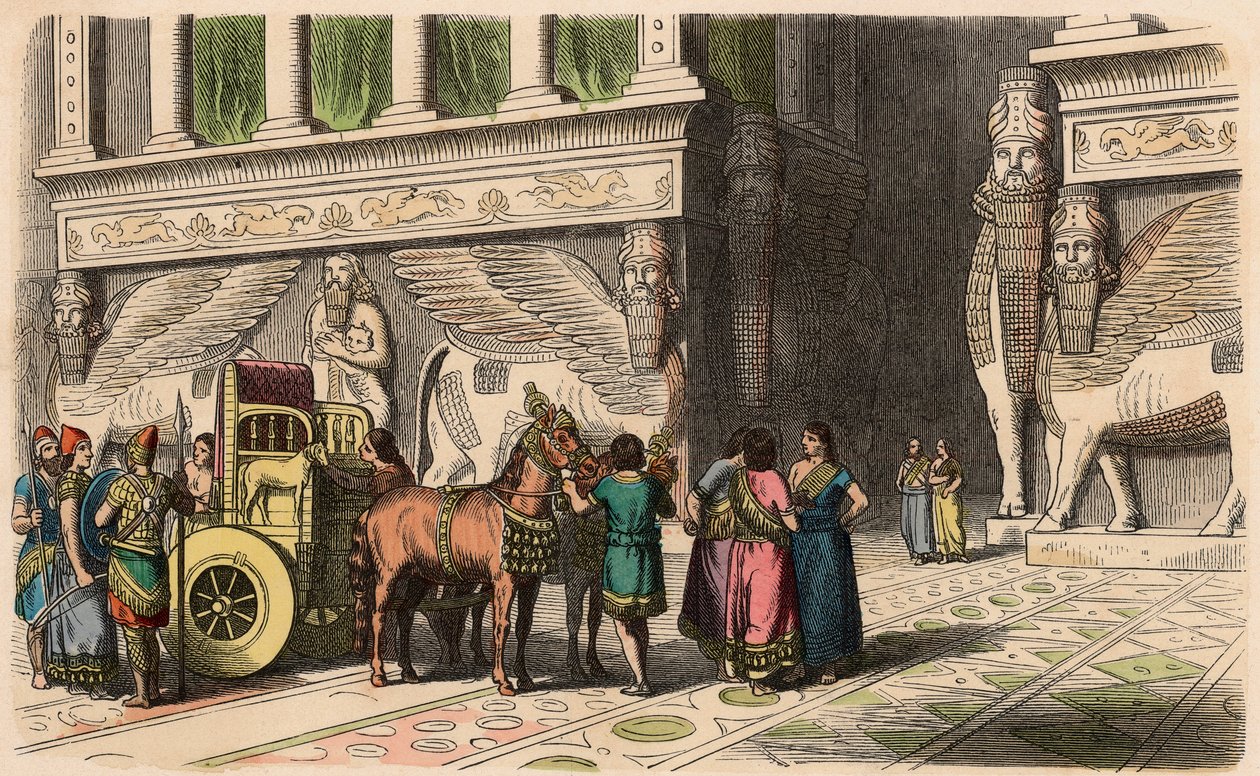 Assyrien : Portail du palais - Heinrich Leutemann