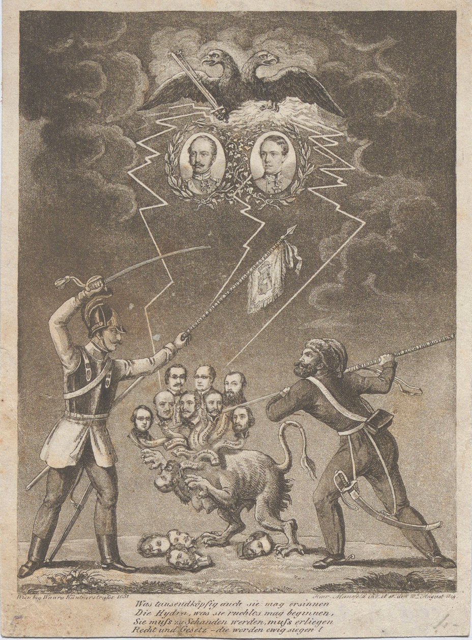 Allégorie de la suppression de la Révolution hongroise en 1849, 1849 - Heinrich Mansfeld