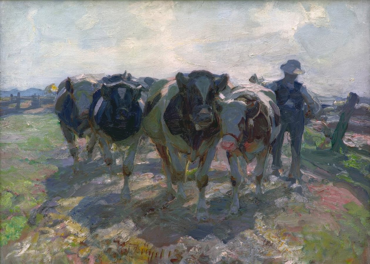 Paysans avec Vaches - Heinrich von Zügel