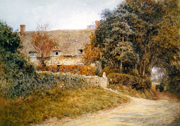 Nourrir les colombes - Helen Allingham