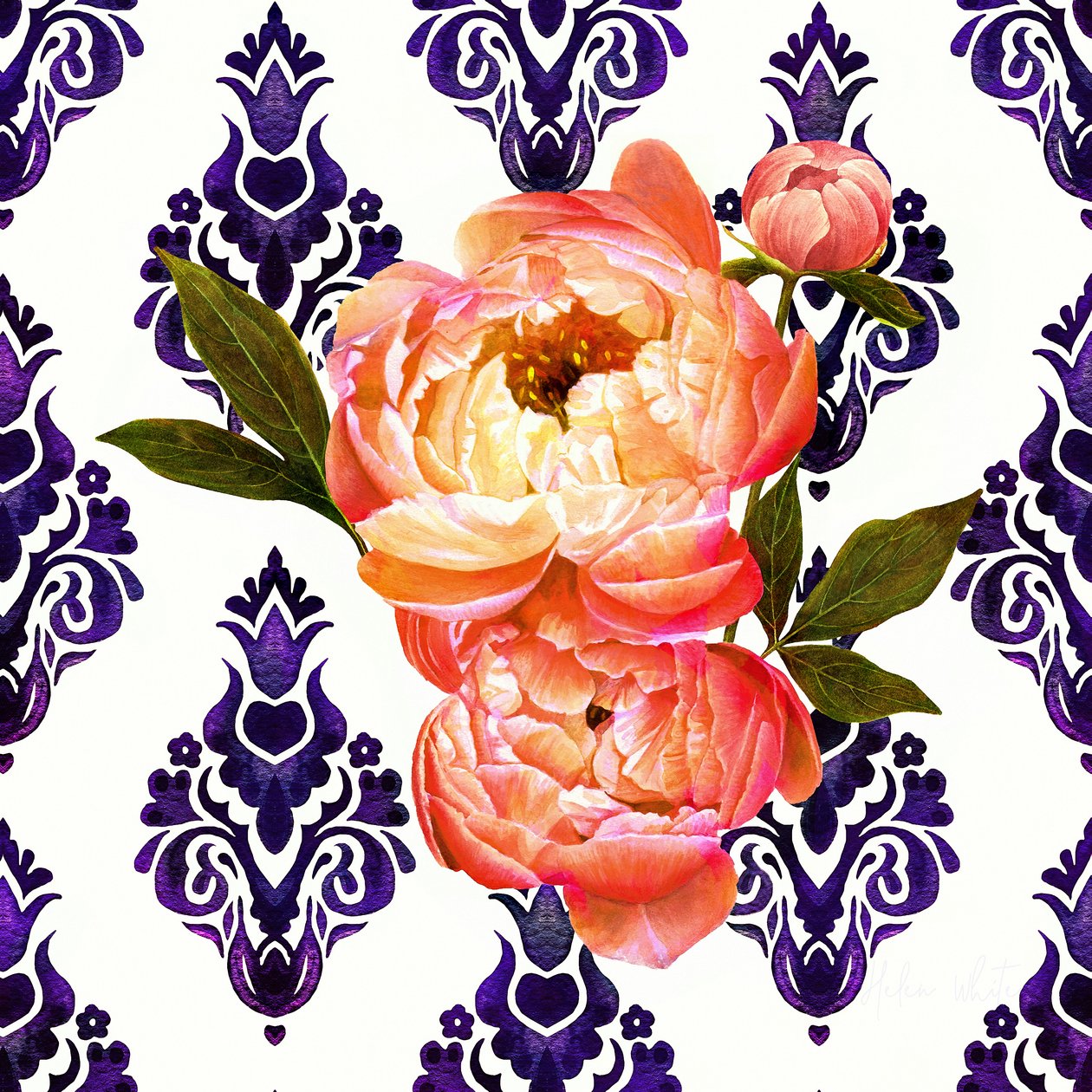 Pivoine sur Delft, 2021 - Helen White
