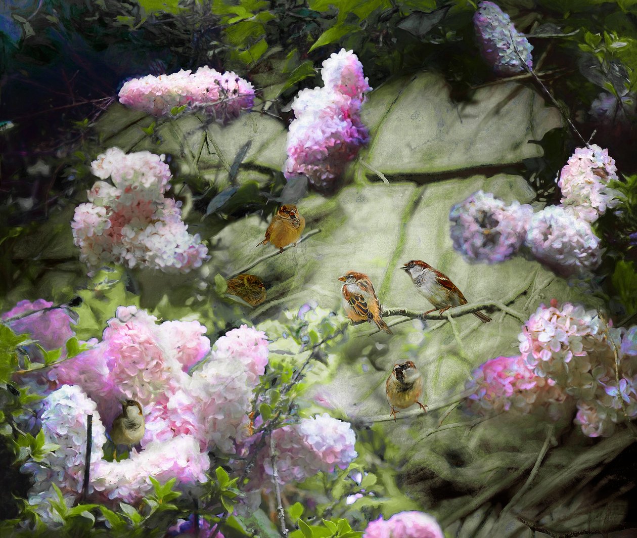 Moineaux de printemps - Helen White
