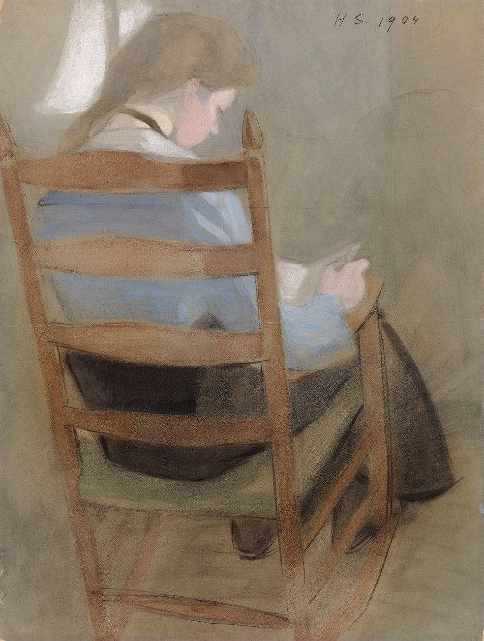 Fille en train de lire (Fille assise) - Helene Schjerfbeck