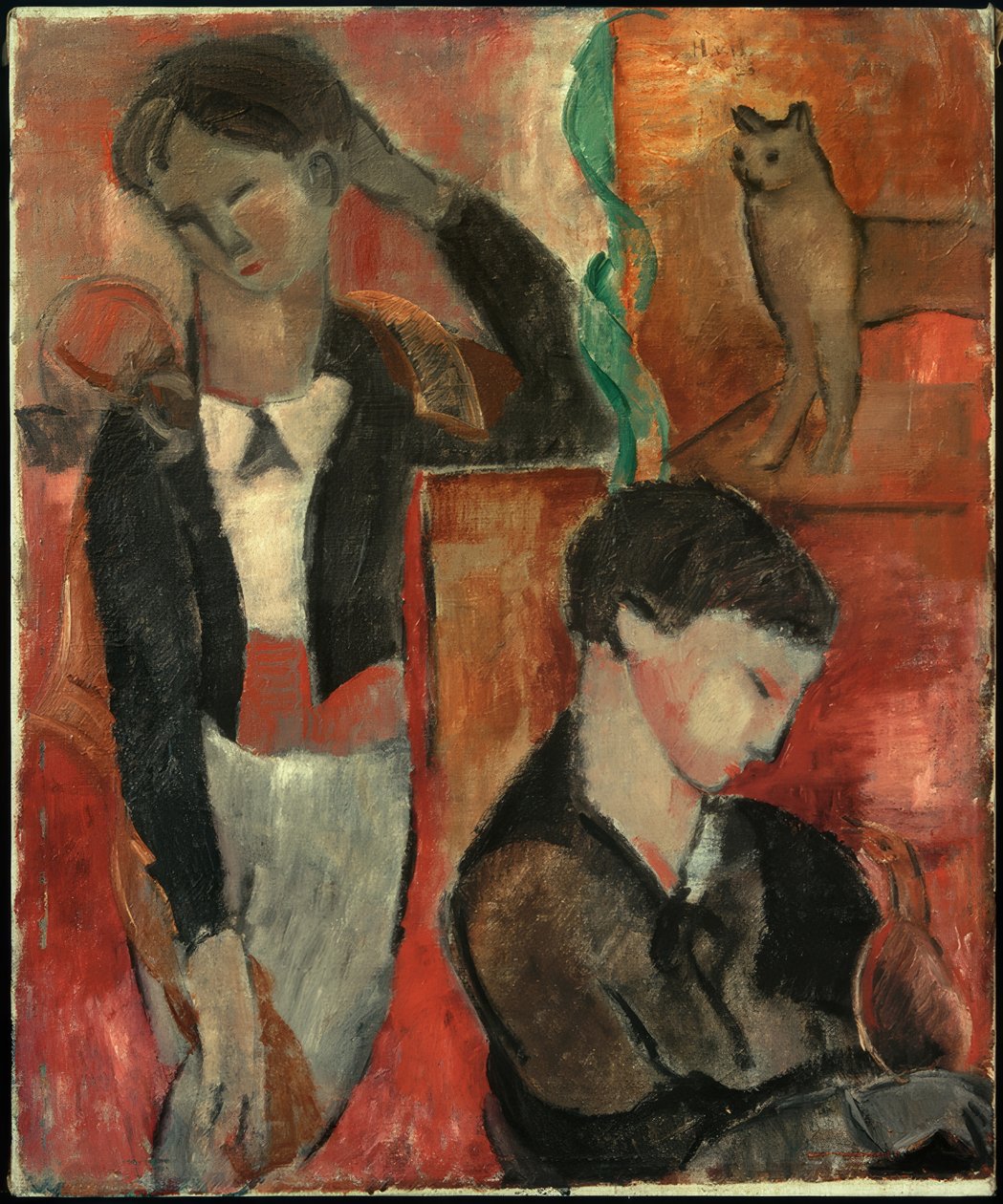 Deux enfants, un chat et un oiseau - Helmut Kolle