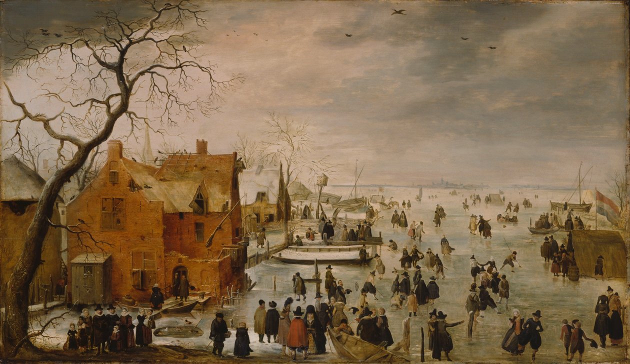 Néerlandais : IJslandschap / Patinage sur glace Paysage d