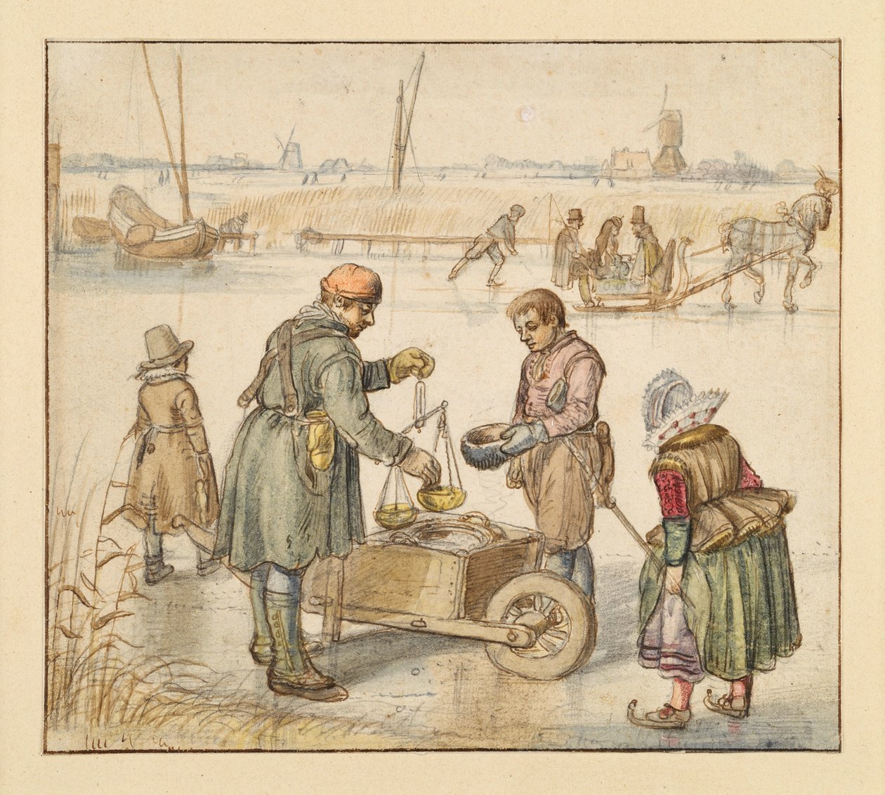 Marchands sur la glace - Hendrick Avercamp