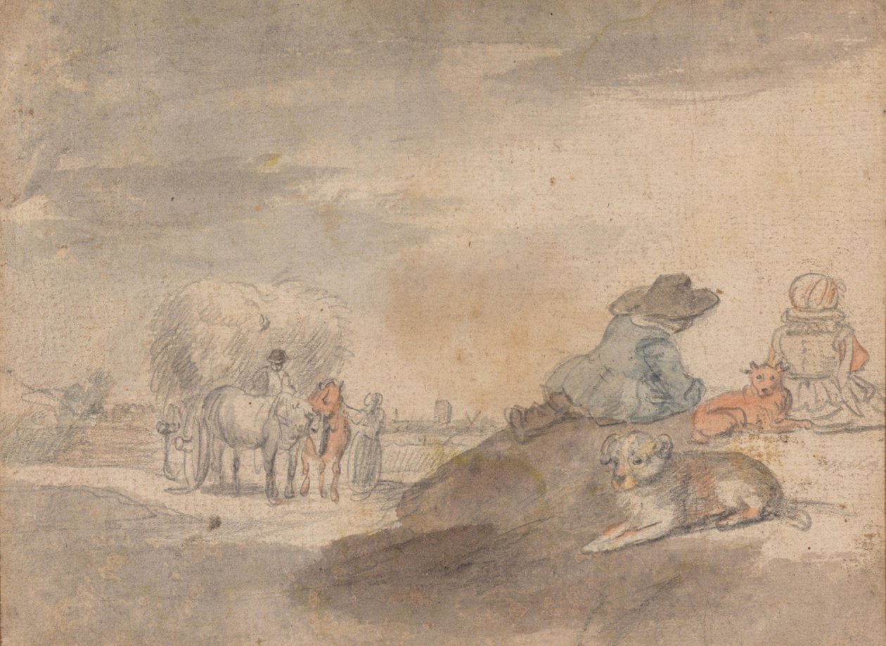 Paysage avec une charrette à foin - Hendrick Avercamp