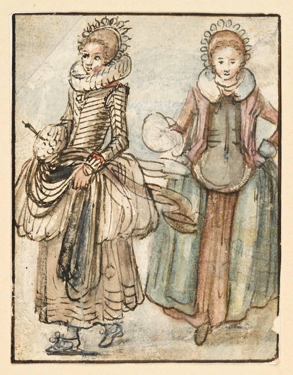 Deux femmes debout - Hendrick Avercamp