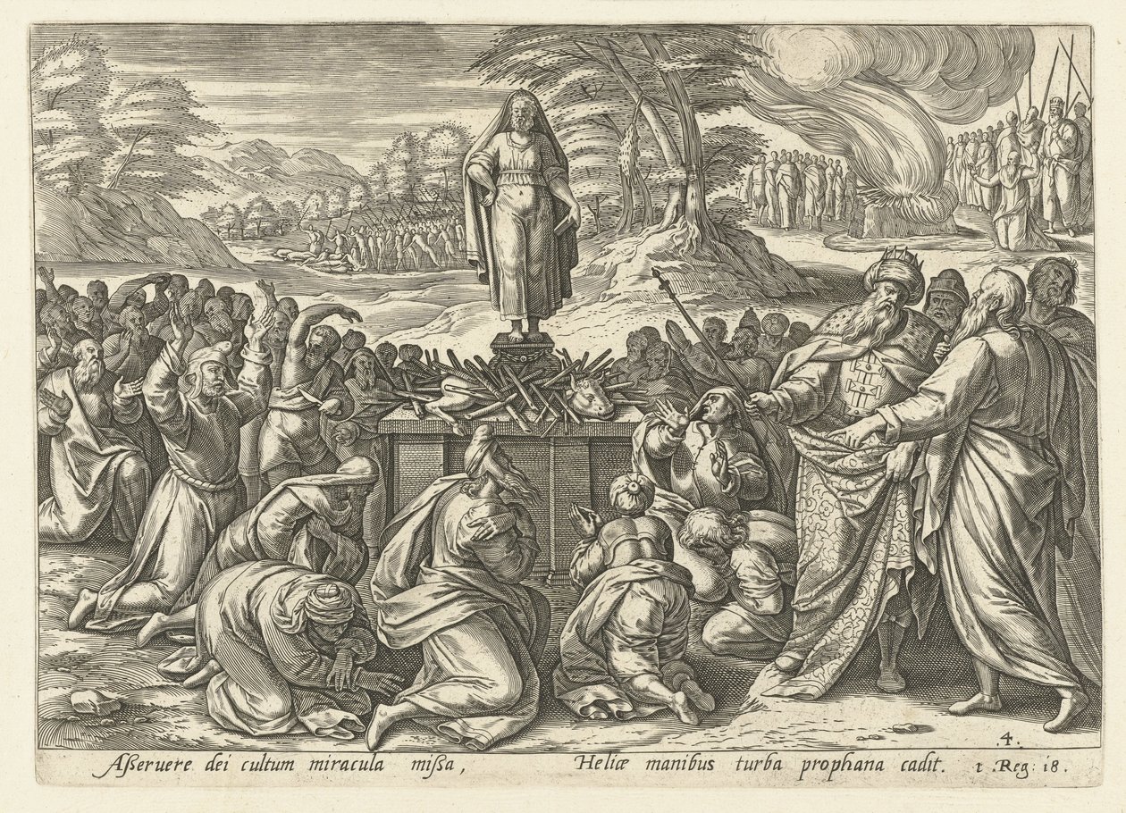 Élie rivalise avec les prophètes de Baal - Hendrick Goltzius (rejected attribution)