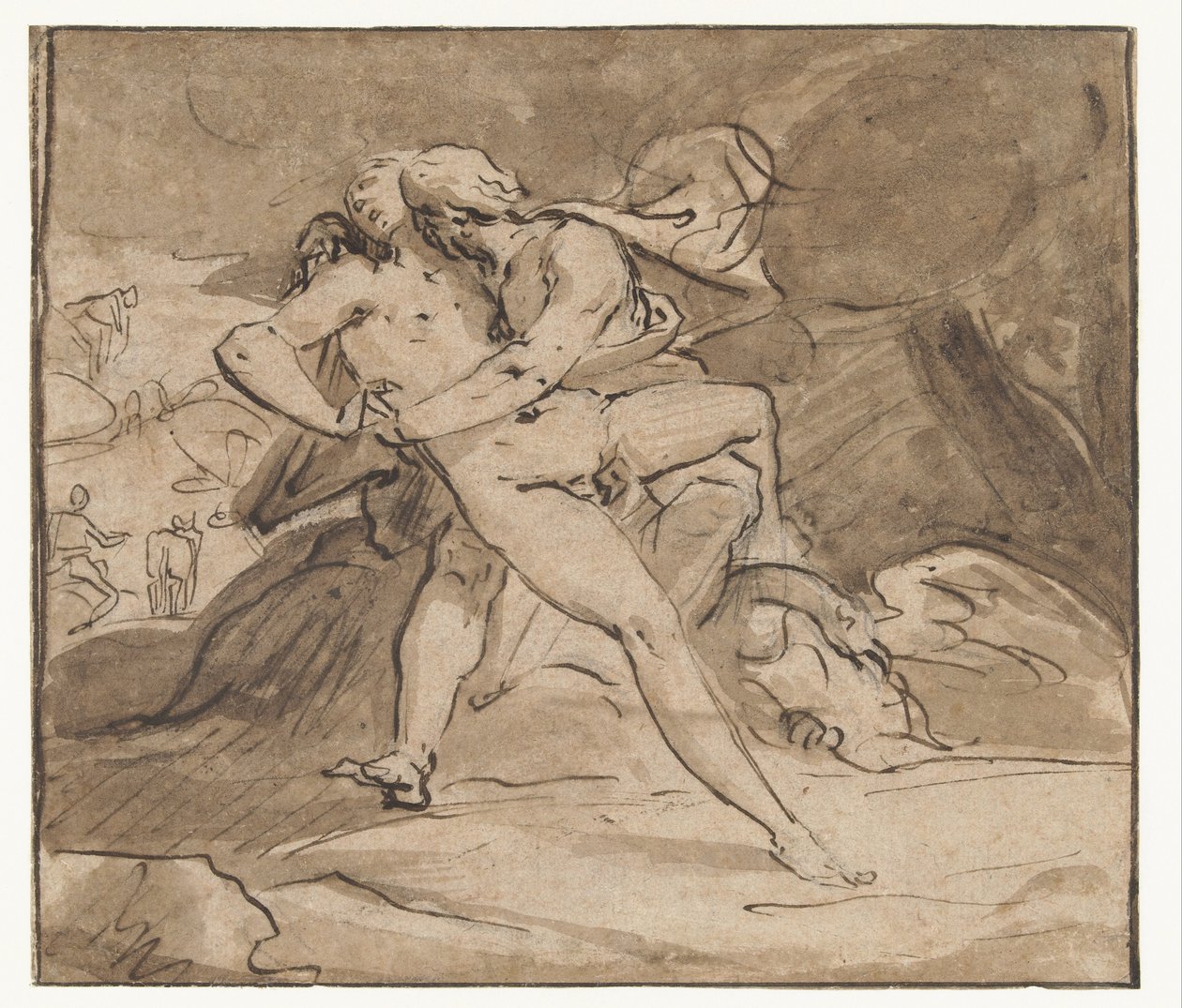 Jupiter embrasse Io - Hendrick Goltzius (school of)