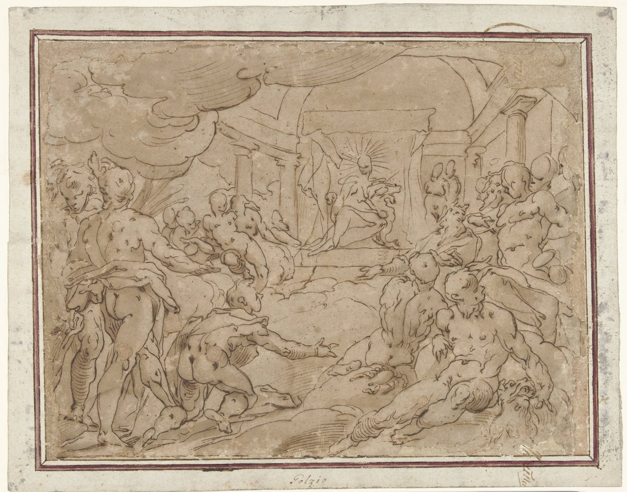 Phaéton demande à Apollon le char du soleil - Hendrick Goltzius (school of)