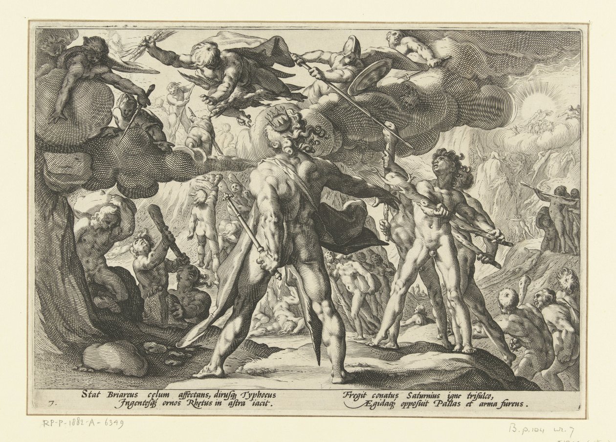 Attaque des Géants contre les dieux - Hendrick Goltzius (workshop of)