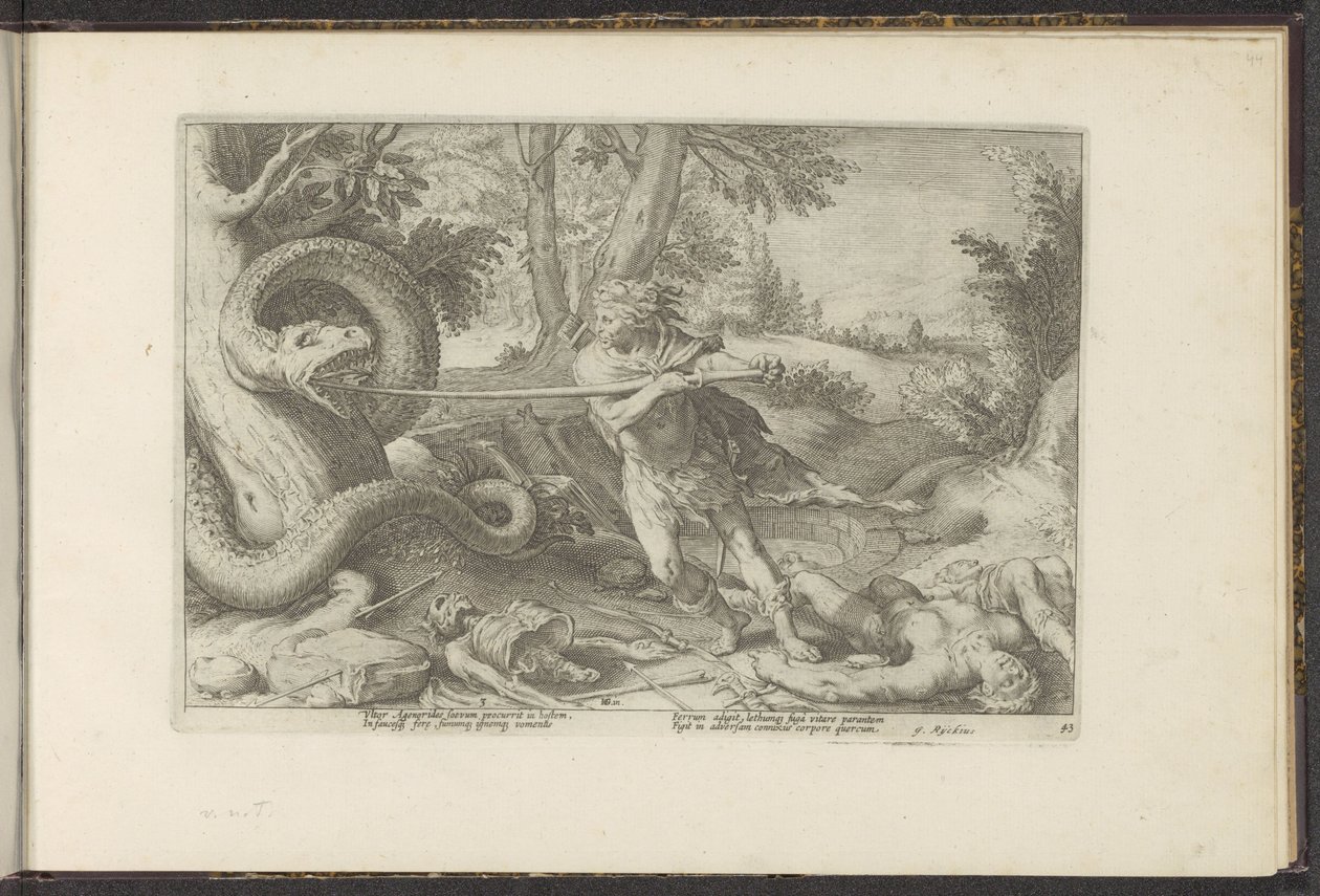 Cadmus tue le dragon - Hendrick Goltzius (workshop of)