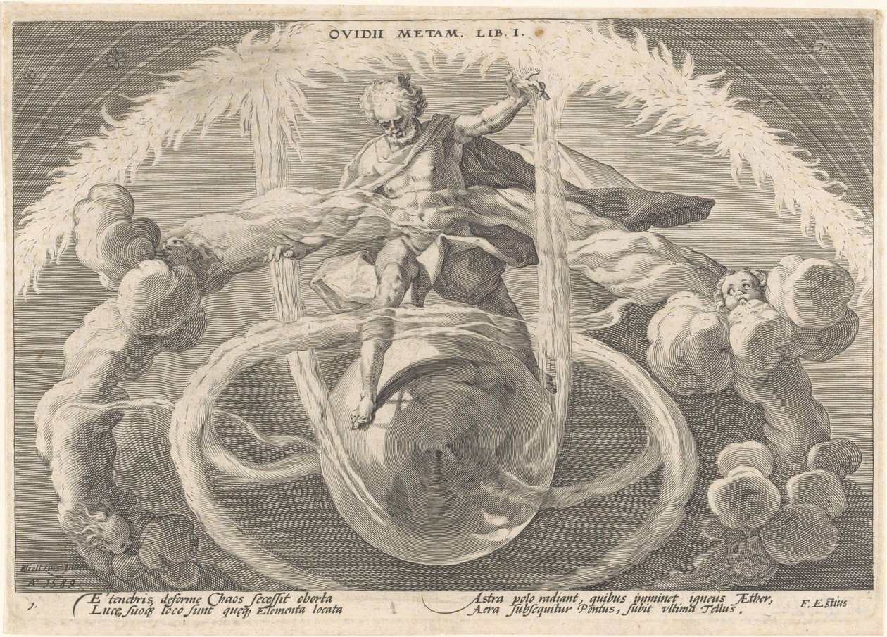 La création des quatre éléments - Hendrick Goltzius (workshop of)