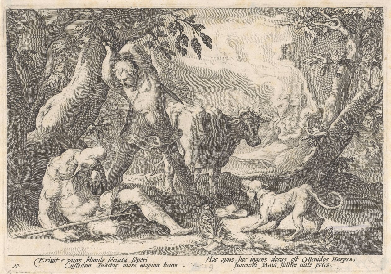 Mercure tue Argus - Hendrick Goltzius (workshop of)