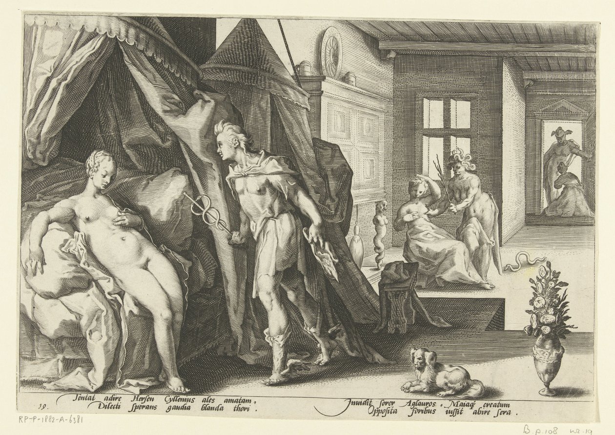 Mercure dans la chambre de Hersé - Hendrick Goltzius (workshop of)