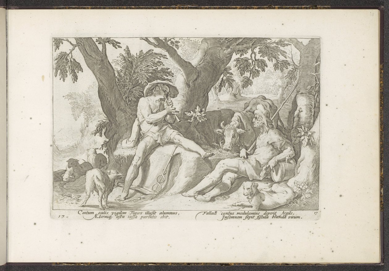 Mercure jouant de la flûte pour Argus - Hendrick Goltzius (workshop of)