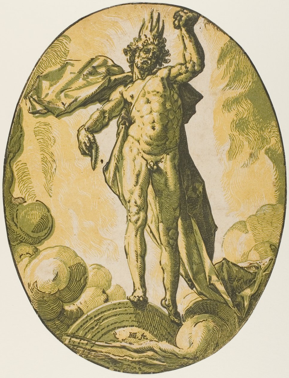 Éther, planche six de Demogorgon et les Divinités - Hendrick Goltzius
