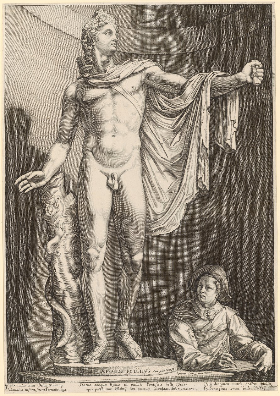 Apollon du Belvédère, planche 3 de « Trois statues antiques de Rome » - Hendrick Goltzius