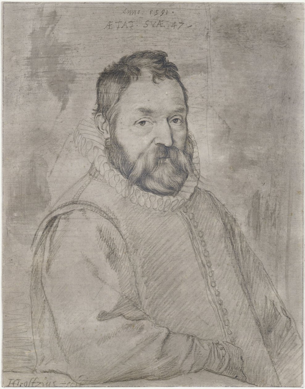 Portrait en buste de Federico Zuccari - Hendrick Goltzius