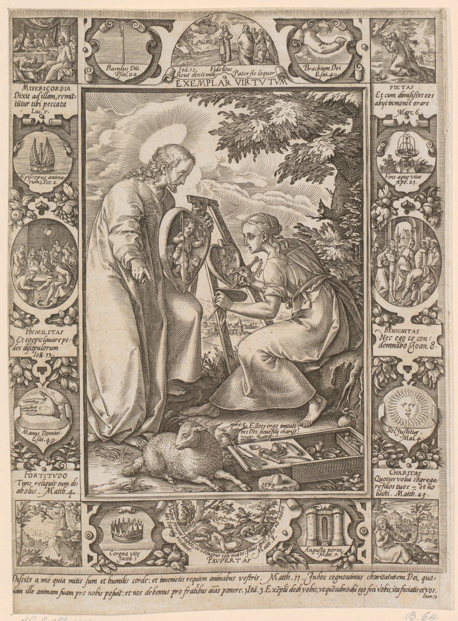 Le Christ, modèle de vertu, feuille n° 4 de la série « La vie du Christ » - Hendrick Goltzius