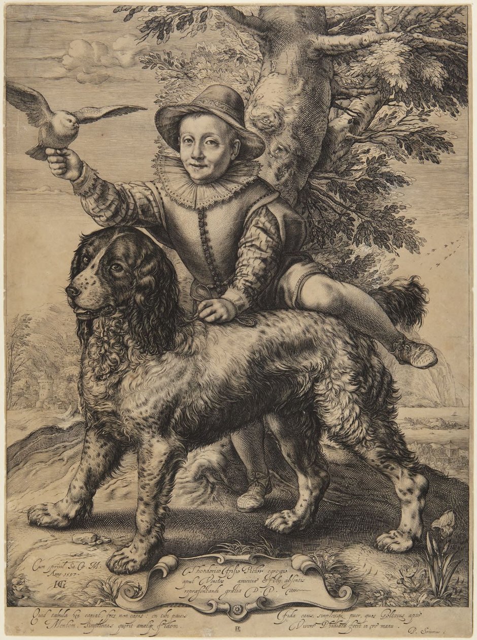 Frederick de Vries avec le chien de Goltzius - Hendrick Goltzius