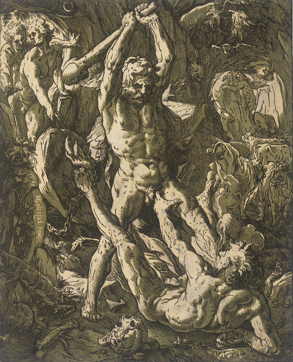 Hercule tuant Cacus - Hendrick Goltzius