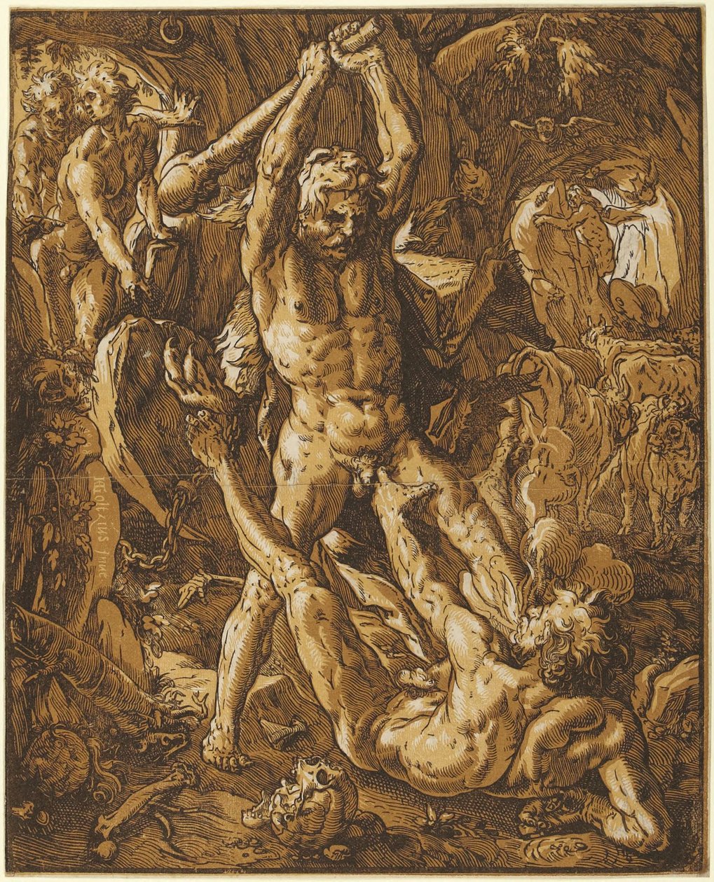 Hercule tuant Cacus - Hendrick Goltzius