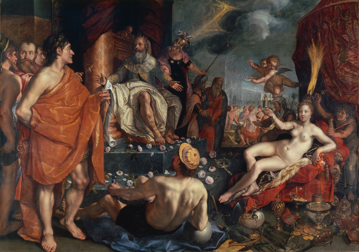 Hermès présentant Pandore au roi Épiméthée, 1611 - Hendrick Goltzius