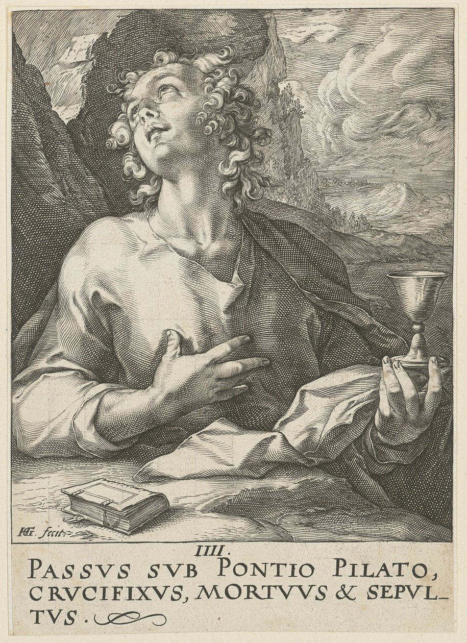 Jean, feuille n° 4 de la série « Le Christ, les douze apôtres et Paul » - Hendrick Goltzius