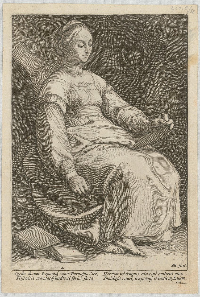 Klio, planche 4 de la série « Les neuf muses » - Hendrick Goltzius