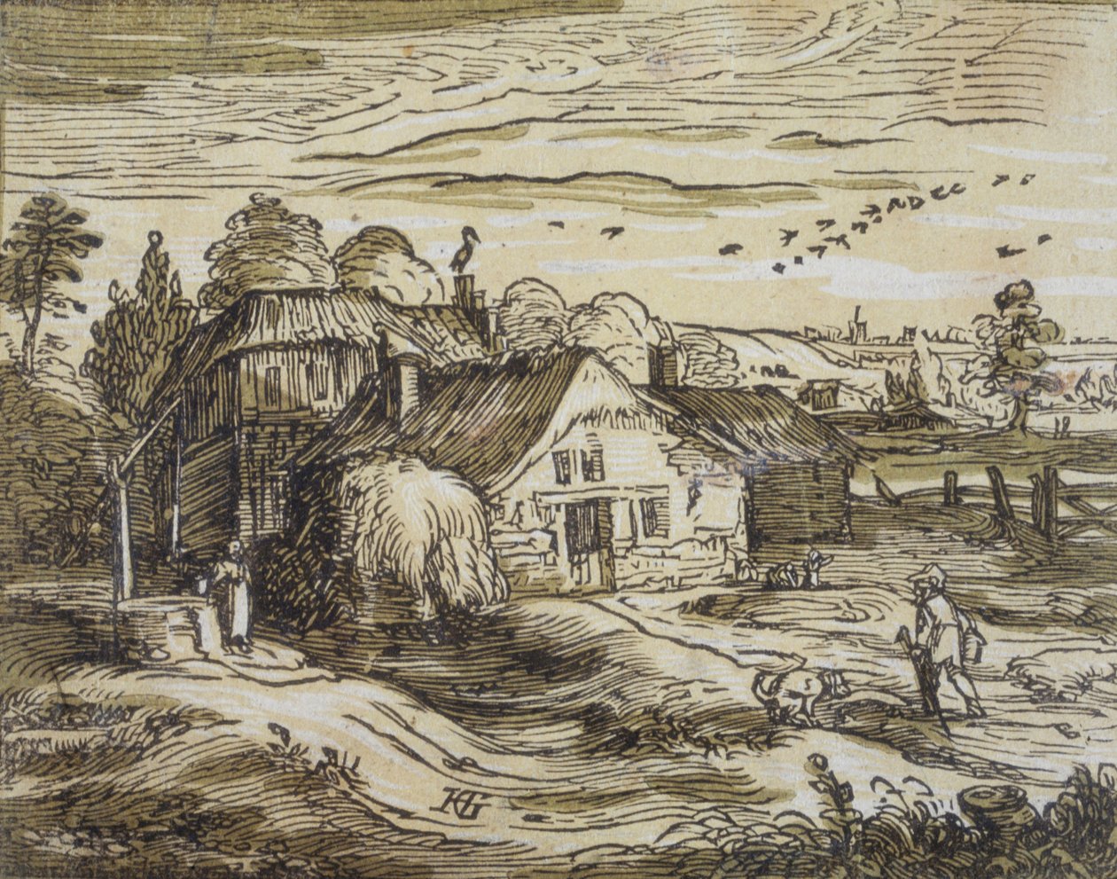 Paysage avec habitation paysanne - Hendrick Goltzius