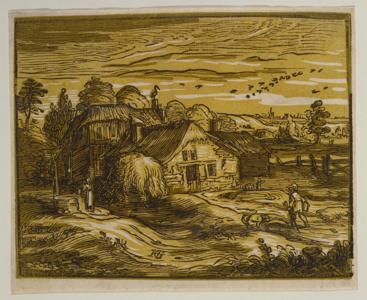Paysage avec une ferme, tiré de la série « Les quatre petits paysages » - Hendrick Goltzius