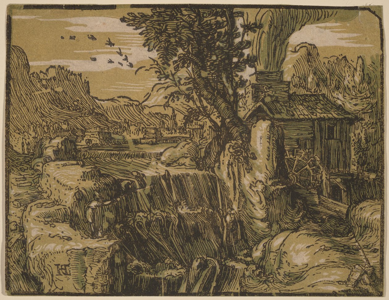 Paysage avec cascade - Hendrick Goltzius